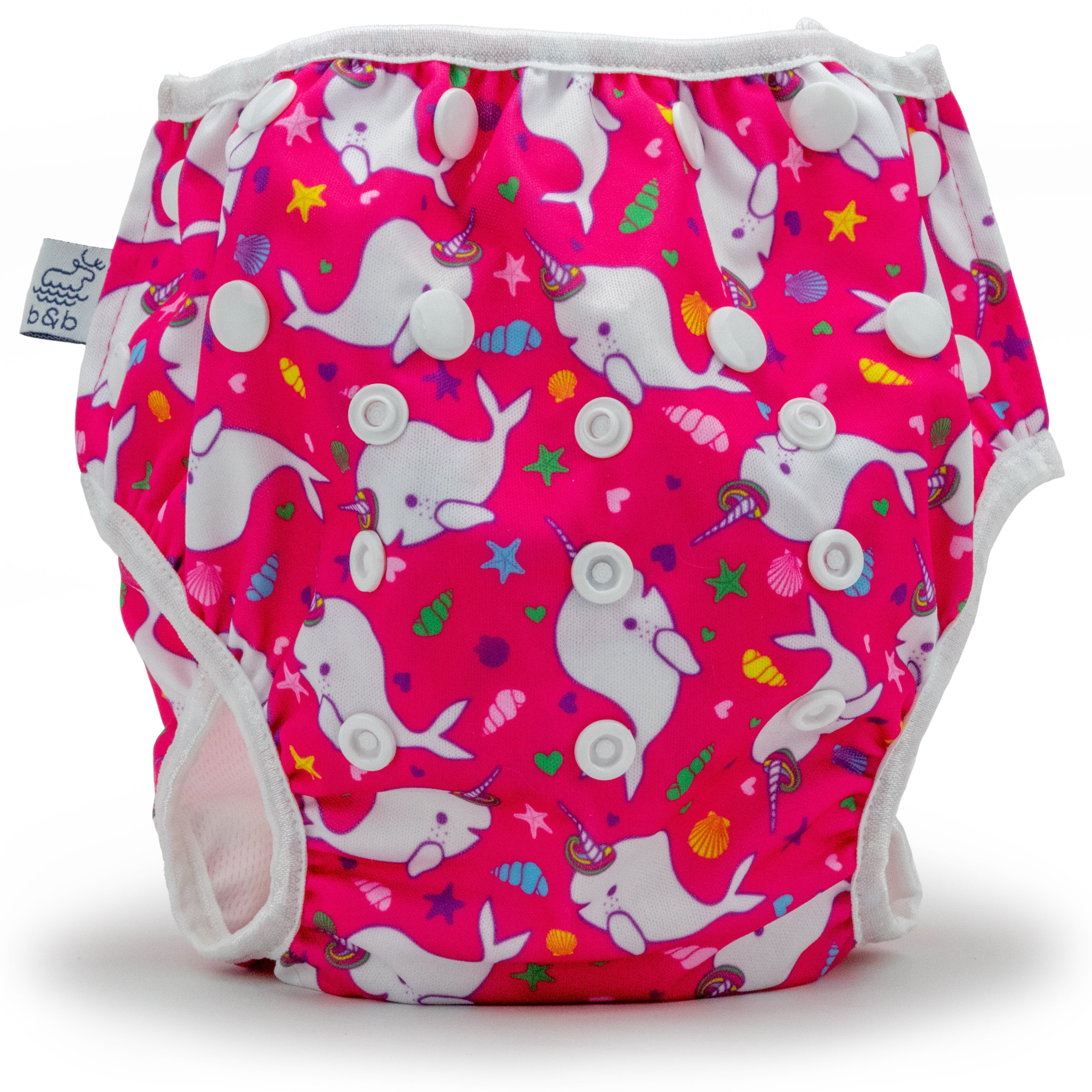 Narwhals 2-5 years Nageuret Swim Diaper (Hot Pink) by Beau & Belle Littles
